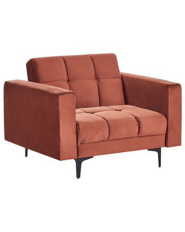Fauteuil ALNES Fluweel Lichtrood