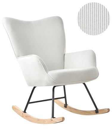 Fauteuil à bascule ARSET Velours côtelé Blanc cassé