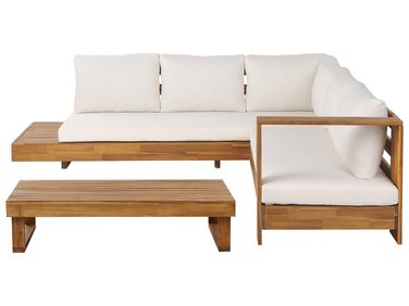 Ensemble de canapés d'angle de jardin 5 places MARETTIMO Côté gauche Bois d'acacia certifié Marron