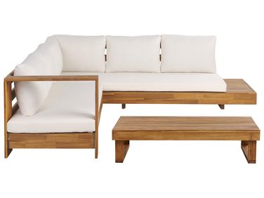 Ensemble de canapés d'angle de jardin 5 places MARETTIMO Côté droit Bois d'acacia certifié Marron