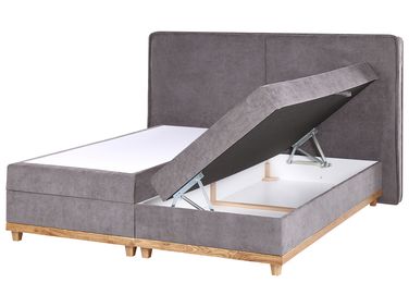 Boxspring met opbergruimte Stof DYNASTY 180 x 200 cm Taupe