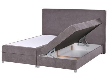 Divan Bed with Storage Fabric MINISTER 180 x 200 cm (EU Super King) Taupe