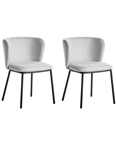 Set van 2 eetkamerstoelen MINA Stof Lichtgrijs