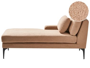 Chaise longue côté droit EWRON Bouclé Beige sable