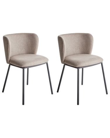 Set van 2 eetkamerstoelen MINA Stof Taupe