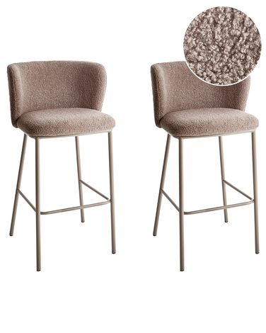 Set van 2 barstoelen MINA II Bouclé Bruin