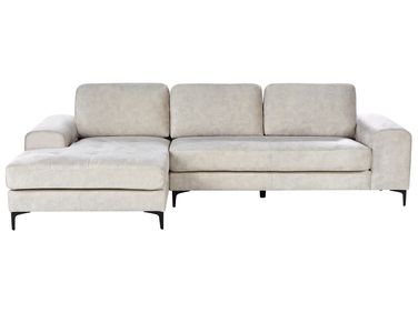 Canapé d'angle 4 places KIRUNA Velours Beige clair Côté droit