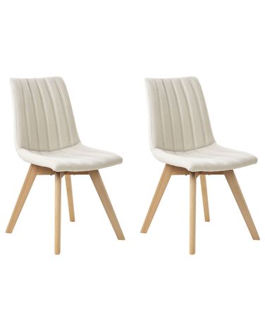 Set van 2 eetkamerstoelen CALGARY Stof Gebroken wit
