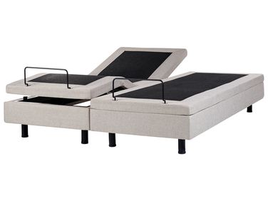 Adjustable Bed without Headboard Fabric DUKE 180 x 200 cm (EU Super King) Beige