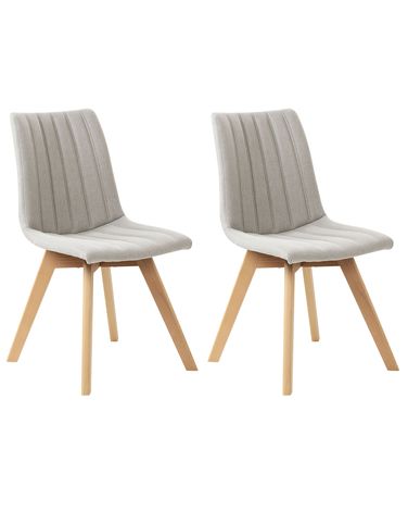 Set van 2 eetkamerstoelen CALGARY Stof Lichtgrijs