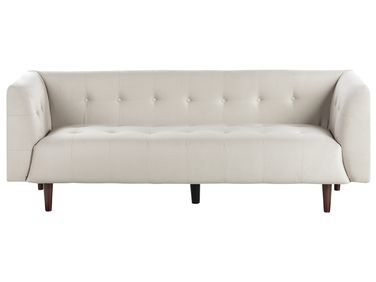 Sofa 3 Seater BYSKE Fabric Light Beige
