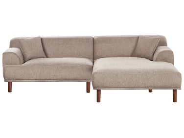 Canapé d'angle 3 places HOLT Tissu Taupe Côté gauche