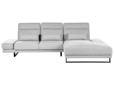 Canapé d'angle 4 places IKAST Tissu Gris clair Côté gauche