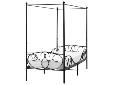 Hemelbed Metaal SORMERY 90 x 200 cm Zwart