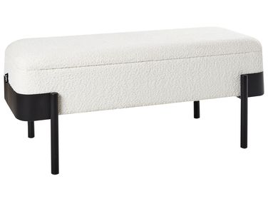 Upholstered Storage Bench WARREN Chenille Off-White