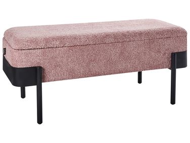 Upholstered Storage Bench WARREN Chenille Pink