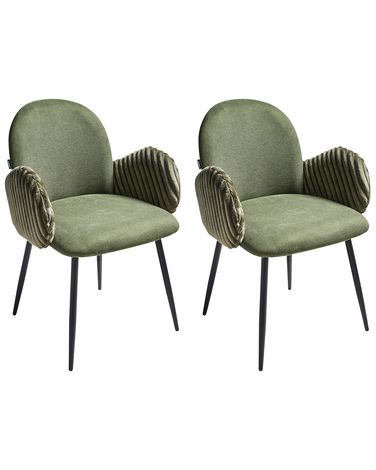 Set van 2 eetkamerstoelen AMITY Stof Groen