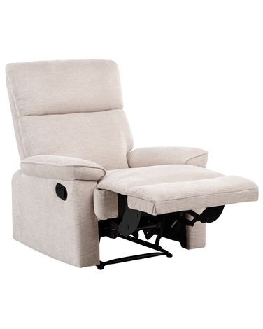 Fauteuil inclinable EVERTON Repose-pieds inclus Tissu Beige