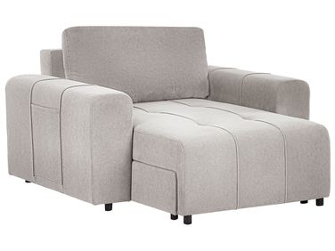 Chaise Longue INNVIK Fabric Light Grey
