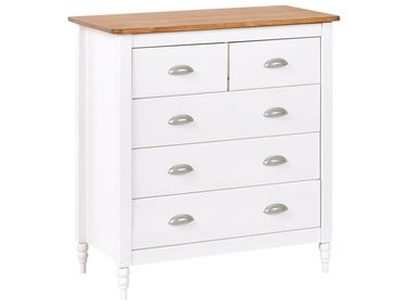 Commode à 5 tiroirs SHILLINGTON Bois de pin Blanc