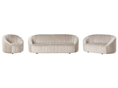 Bankenset 6-zits MALUNG Fluweel Beige