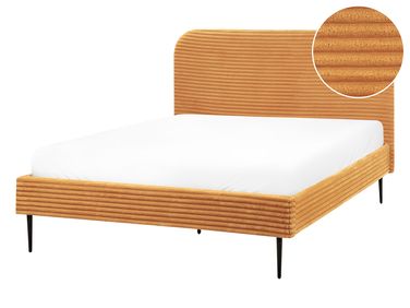 Bed Corduroy FLAYAT 140 x 200 cm Oranje
