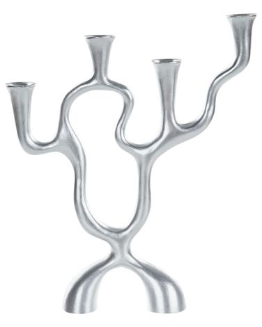 Bougeoir FAMOES Métal 41 cm Argenté