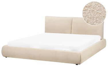 Bed Bouclé VINAY 180 x 200 cm Lichtbeige