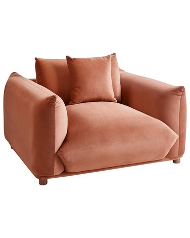 Fauteuil LUVOS Velours Marron doré