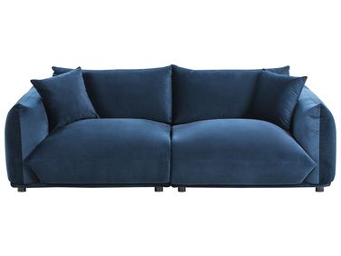 Sofa 3 Seater LUVOS Velvet Dark Blue