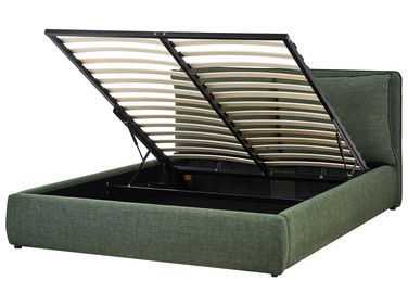 Ottoman Bed Fabric BAJONNA 160 x 200 cm (EU King Size) Dark Green