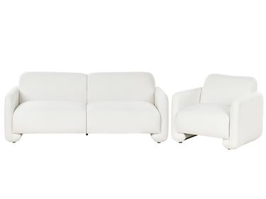 Ensemble de salon 4 places SALAND Tissu Blanc