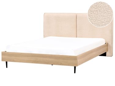 Bed Bouclé IZERNORE 180 x 200 cm Beige