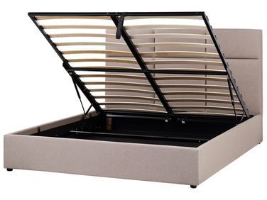 Ottoman Bed Fabric LAGORD 160 x 200 cm (EU King Size) Taupe