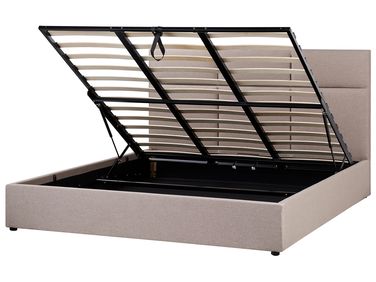 Ottoman Bed Fabric LAGORD 180 x 200 cm (EU Super King) Taupe