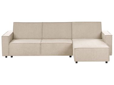 Canapé-lit d'angle 3 places ROMEDAL II Tissu Beige Côté gauche
