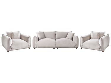 Ensemble de salon 5 places LUVOS Velours Taupe