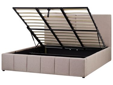 Ottoman Bed Fabric CASTELNAVET 180 x 200 cm (EU Super King) Taupe