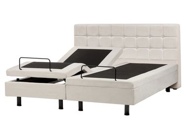 Adjustable Bed Fabric DUKE 160 x 200 cm (EU King Size) Light Beige