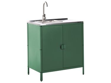 Meuble de cuisine d'extérieur avec évier VILAMA Vert