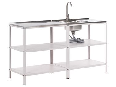 2 Piece Outdoor Kitchen Set with Sink VILAMA White