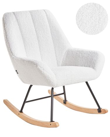 Fauteuil à bascule KINNO Bouclé Blanc cassé