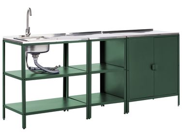 Cuisine d'extérieur 3 pièces avec évier VILAMA Métal Vert