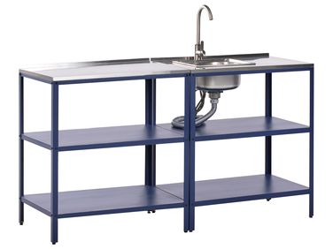 2 Piece Outdoor Kitchen Set with Sink VILAMA Blue