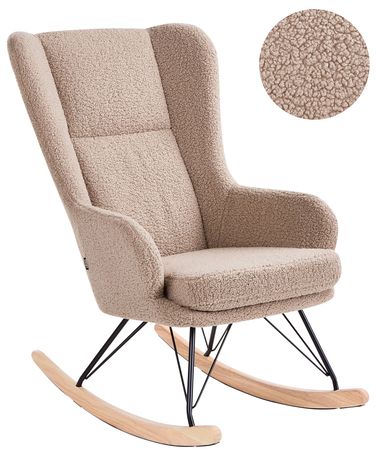 Fauteuil à bascule LUOMA Bouclé Beige