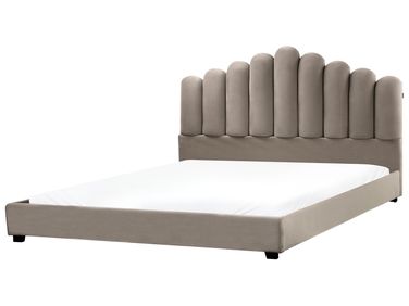 Bed Fluweel VINCENNES 180 x 200 cm Taupe