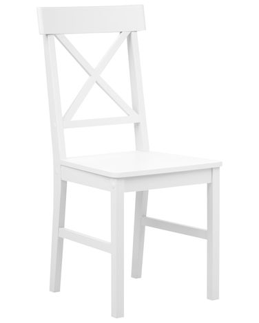 Set van 2 eetkamerstoelen BARLEE Populierenhout Wit