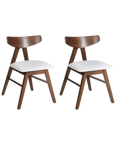 Set van 2 eetkamerstoelen LACOTA Hout Donkerbruin/grijs