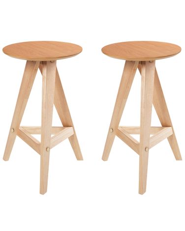 Set van 2 barkrukken AROMA Hout Lichtbruin