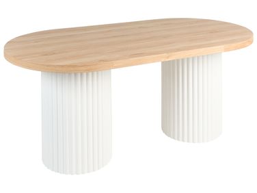 Eettafel SHERIDAN Lichtbruin/wit 180 cm 90 cm
